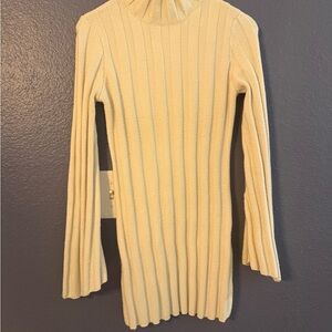 Lovers + Friends Cream Knit Sweater Dress - Ribbed Detail